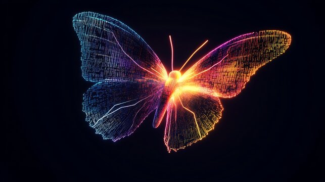Luminous Digital Butterfly.