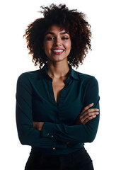 Beautiful professional businesswoman standing with arms crossed - business outfit v1