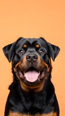 Fototapeta premium Rottweiler portrait studio dog photography soft background close-up confidence