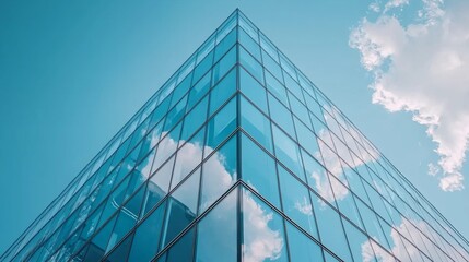 Captivating modern architecture against clear blue sky urban landscape photography eye-level view reflective design concept