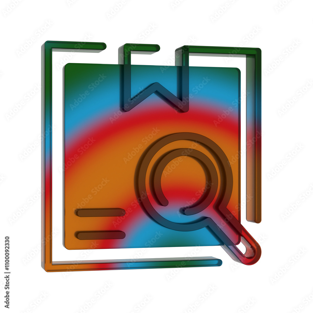 Poster 3d gradient retro icon - delivery timer symbol online shopping