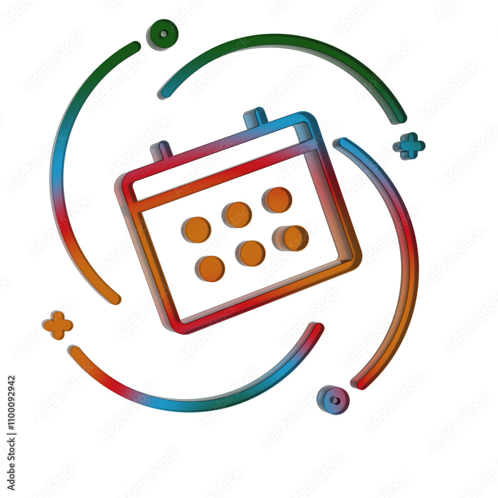 Aufkleber 3d gradient retro icon - event symbol