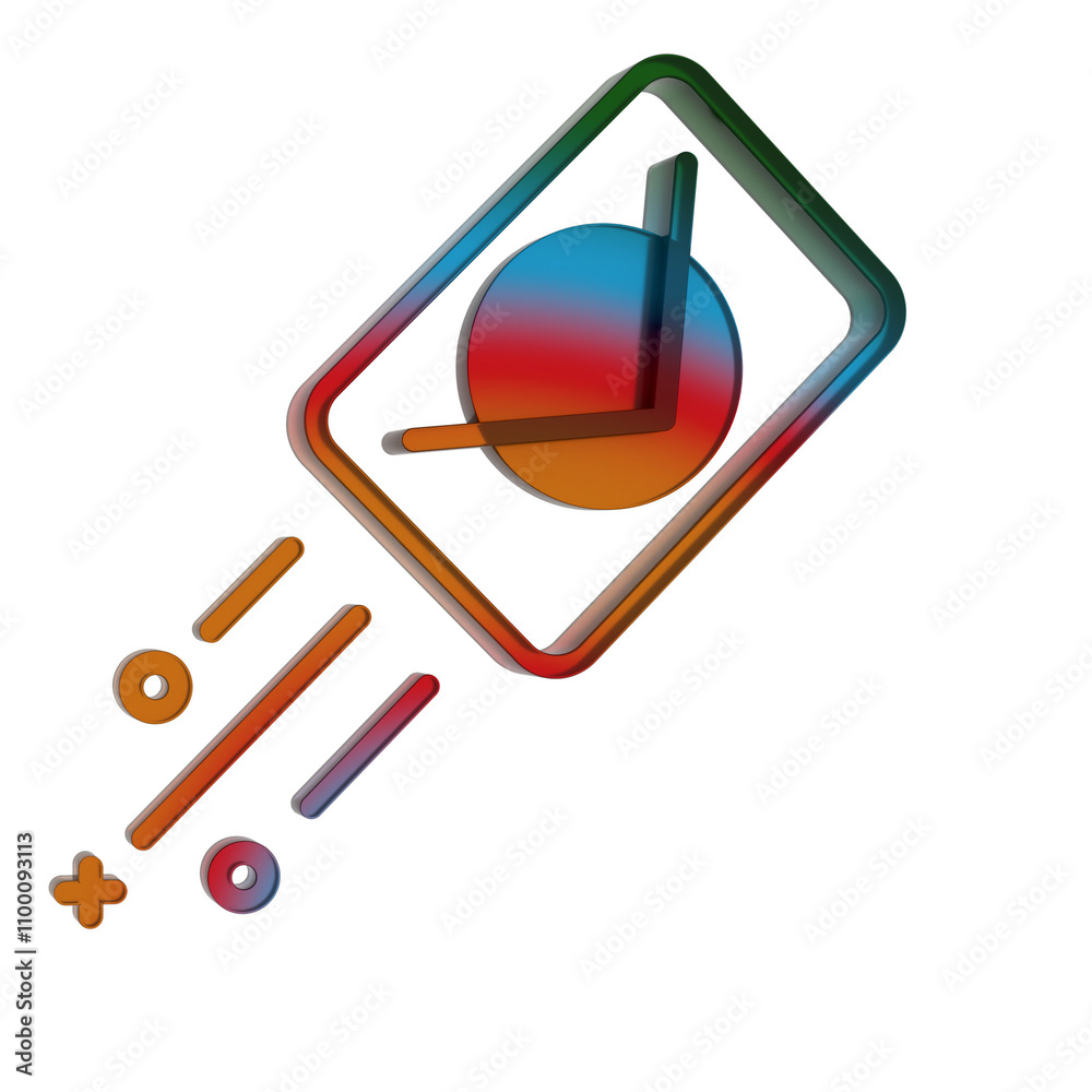 Aufkleber 3d gradient retro icon - mail symbol