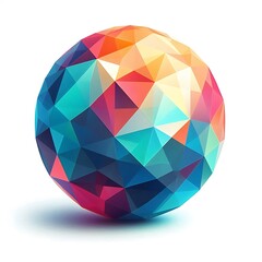 Colorful geometric sphere with a vibrant design.