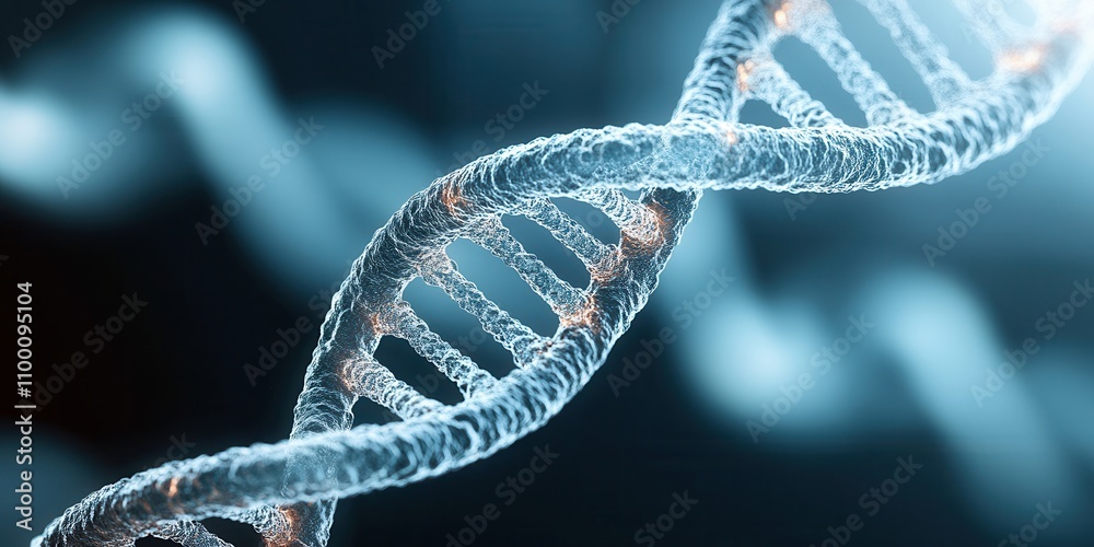 Aufkleber a close-up view of a dna double helix structure, showcasing its intricate design and molecular detai