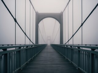 Fototapeta premium suspension bridge in the morning