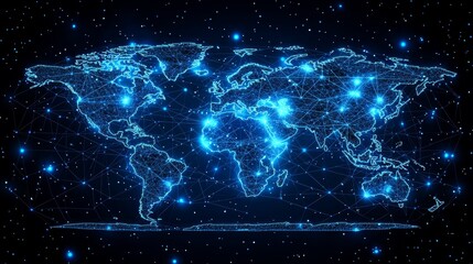 Fototapeta premium Digital Map of Global Trade Connections