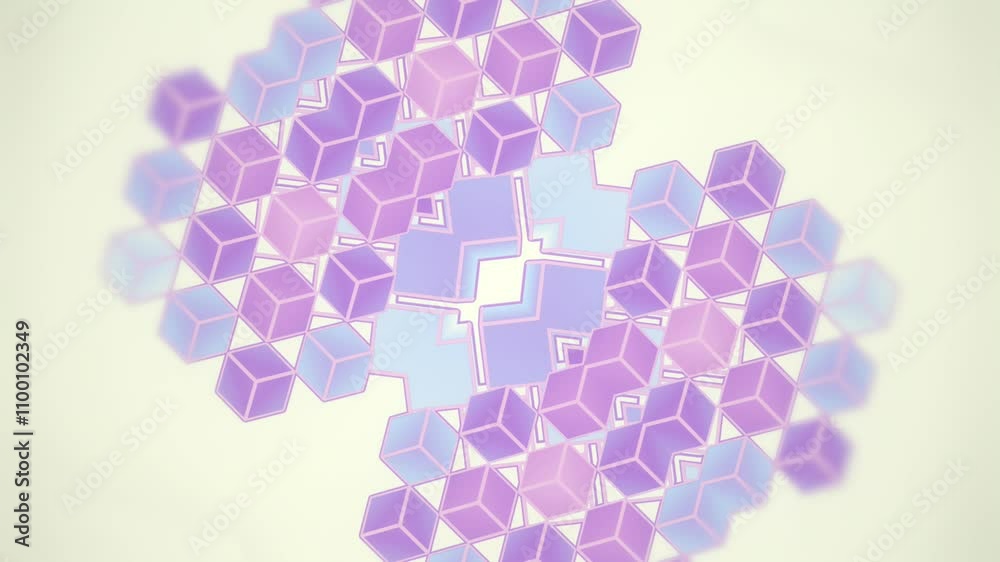 Aufkleber Transformation of a group of colored cubes on a light background. 3d rendering