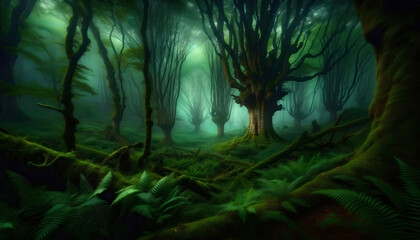 An image of a beautiful magic forest nandscape