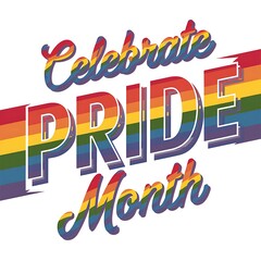 Celebrate Pride Month Rainbow Flag Design