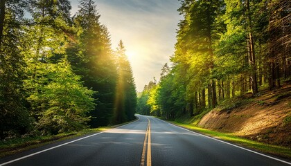 Obraz premium Scenic route among the forest