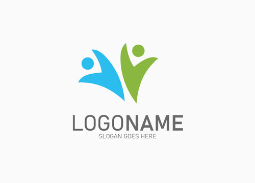 People logo, people care logo premium vector template