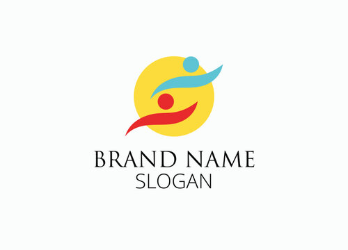 community care Logo, creative people logo template vector design