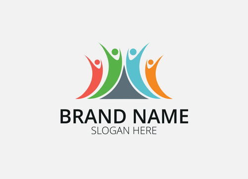 Community Logo, network and social logo designvector template