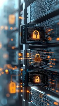 Data Security and Server Protection Cyber Security Concept