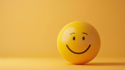 Yellow smiley face is sitting on a yellow background