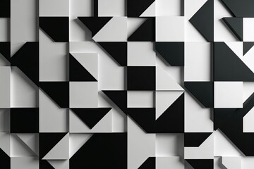 Obraz premium Stunning Sleek 3D Background Featuring Bold Black and White Geometric Texture Perfect for Events