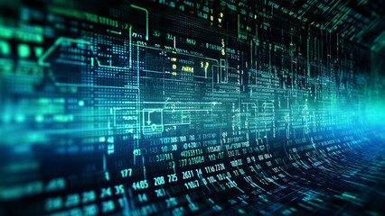 Obraz premium Abstract digital circuit board background. Concept of technology, data, and innovation.