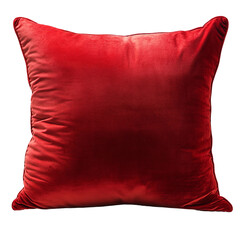 Beautiful Red velvet cushions Isolated On Transparent Background 