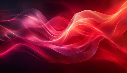 Fototapeta premium Elegant abstract red waves flowing seamlessly, smooth texture, gradient lighting, luxurious and futuristic design
