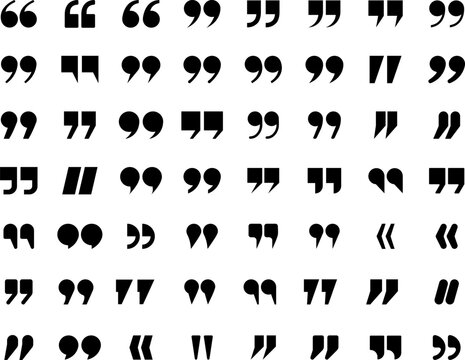 Quotation marks. Black quotes icons set vector.