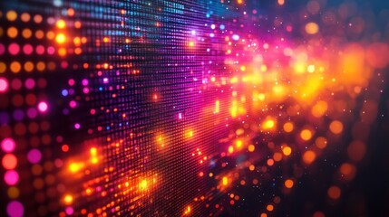 A vibrant abstract background featuring colorful lights and patterns.