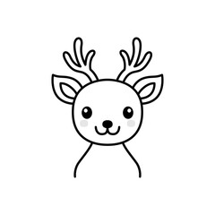 Christmas baby reindeer on white background.