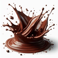 liquid chocolate splash isolated on white or transparent png
