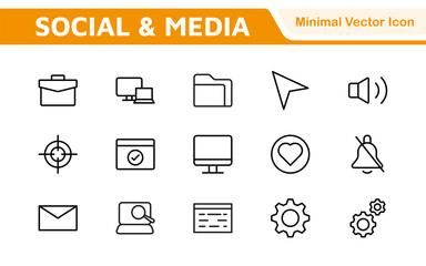 Media Icon Set. A sleek and modern collection of icons designed for the media industry, perfect for enhancing news platforms, entertainment apps, and digital marketing materials.