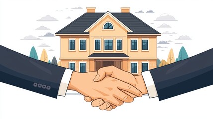 Estate Agent with Client Shaking Hands
