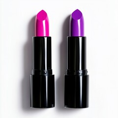 Obraz premium lipsticks in hot pink and electric purple, on a white background