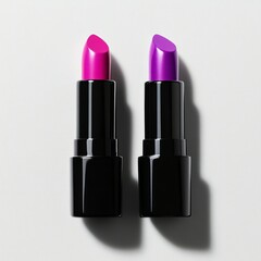 Obraz premium lipsticks in hot pink and electric purple, on a white background