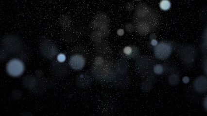 Abstract Dust Particles Floating in the Air on a Black Background, Slow Motion Effect with Hovering Golden Particles, Animated Overlay, Looping 4K Animation of Flying Dust Particles.