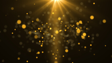 Obraz premium Abstract Background of Gold Particles with Shining Stars