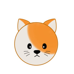 Obraz premium A head of cute orange cat illustration png transparent for sticker or any printing ideas