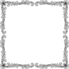 A filigree heraldic crest motif floral pattern border frame. Original design in a vintage style. © Christos Georghiou