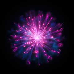Colorful fireworks on black background