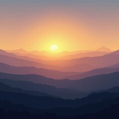 Obraz premium Tranquil Sunset over Rolling Hills