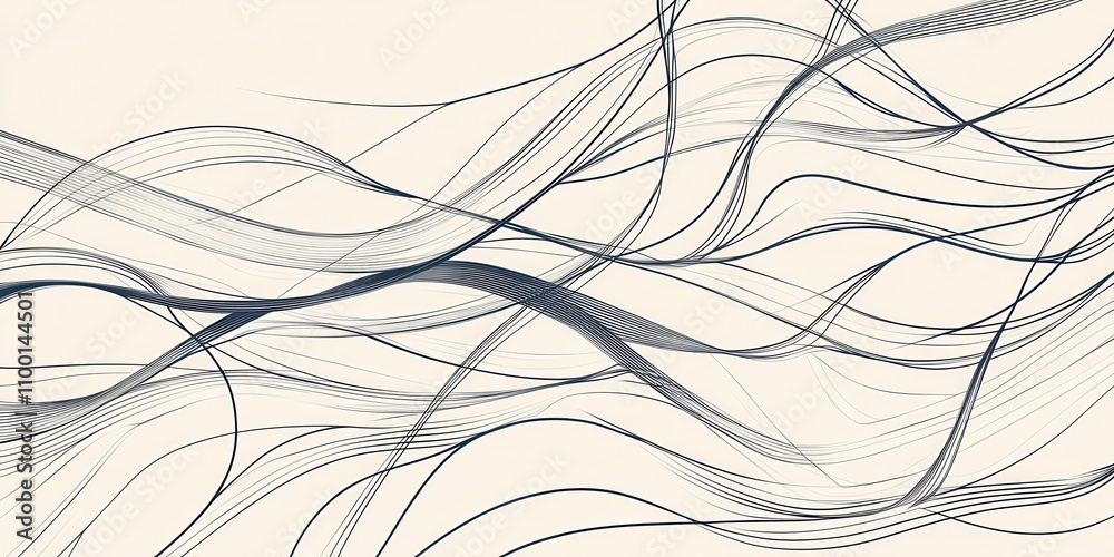 Aufkleber A flowing abstract design featuring intertwining lines and curves in a subtle color palette, creating a sense of movement and fluidity.