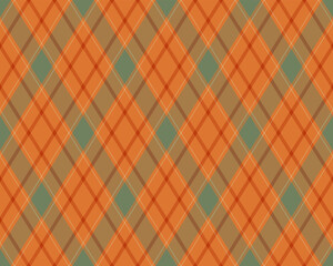 Argyle pattern of geometric rhombus. Harlequin check wallpaper design. Classic diamond shaped textile material for web background, print fabric clothing, sweater, wrapping paper, gift card, invitation