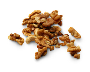 Obraz premium Heap of walnuts isolated on white