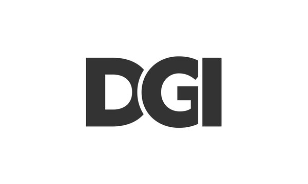 DGI logo design template with strong and modern bold text. Initial based vector logotype featuring simple and minimal typography. Trendy company identity.