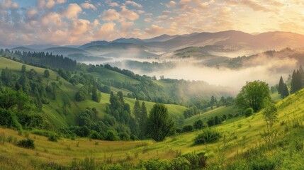 Obraz premium Misty Mountain Landscape
