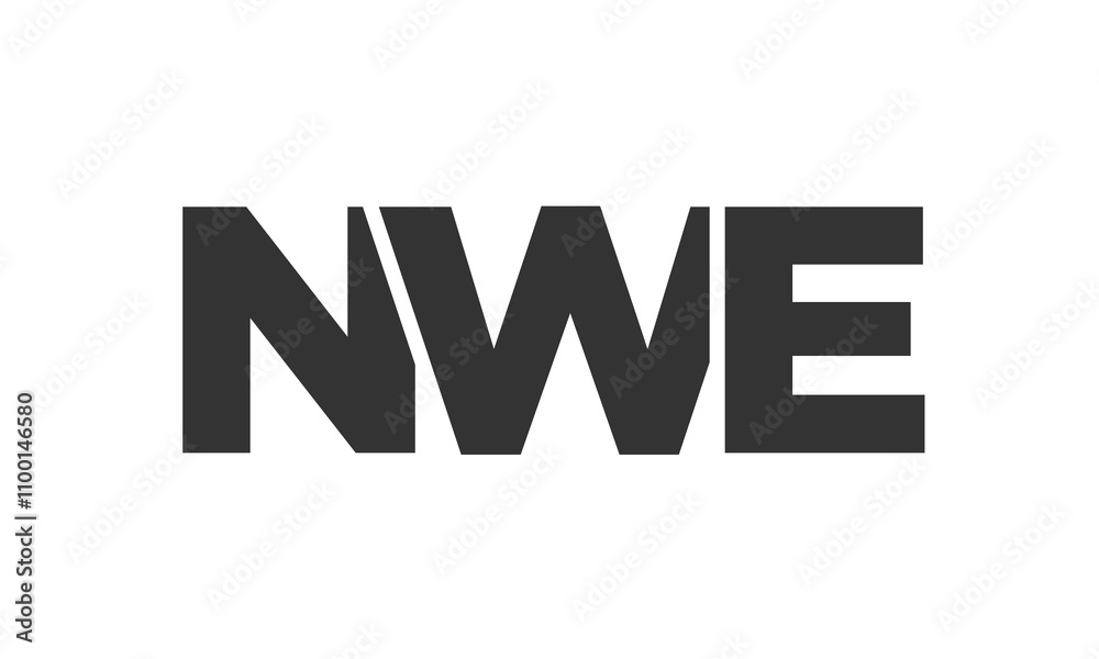 Fototapete NWE logo design template with strong and modern bold text. Initial based vector logotype featuring simple and minimal typography. Trendy company identity.