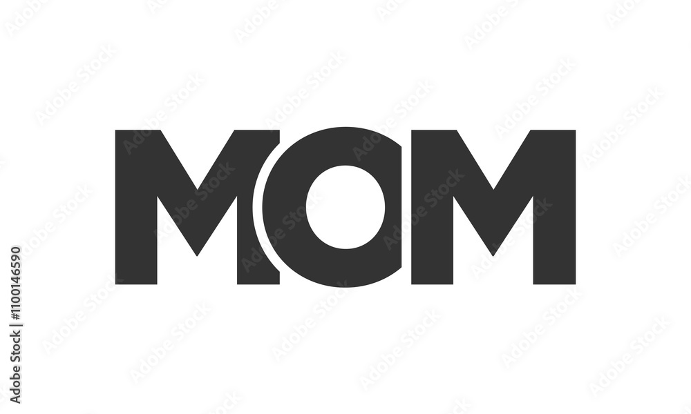 Fototapete mom logo design template with strong and modern bold text. initial based vector logotype featuring s