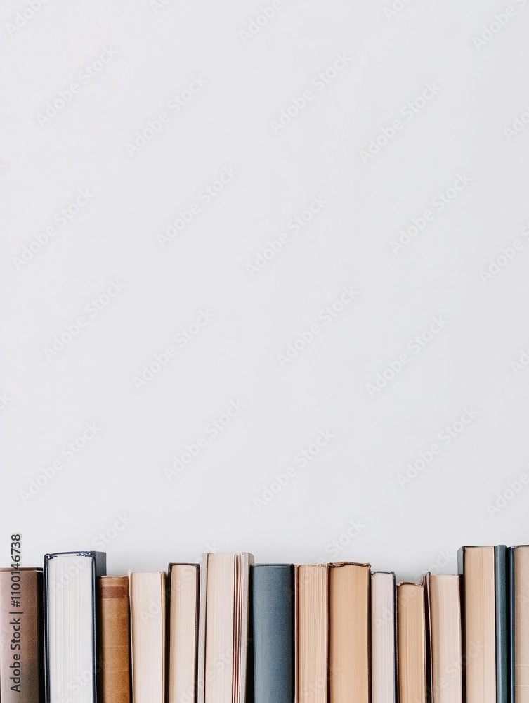 Poster books of multiple genres stand in a row on a clean white background, inviting readers to explore dif