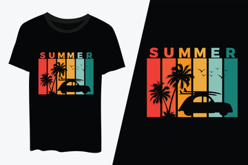 Summer Retro t-shirt, Typography t shirt, summer time, Family summer t-shirt Premium vector design