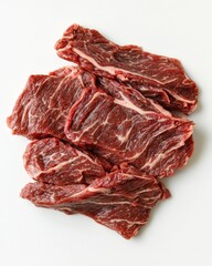 Fototapeta premium Raw beef shoulder cut on white