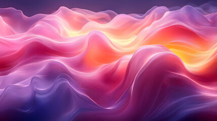 Fototapeta premium Abstract 3D Wavy Background with Purple and Orange Hues