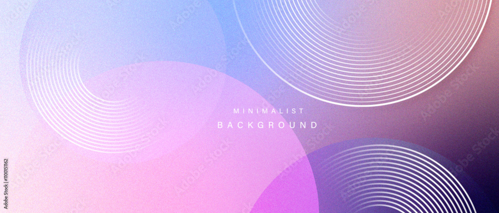 Poster Gradient pastel abstract background with circular shapes.